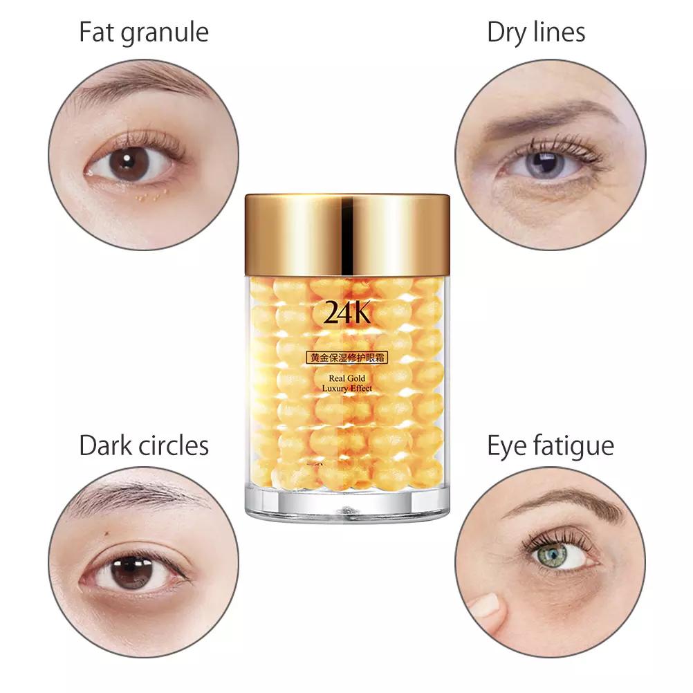 VENZEN 24K Gold Eye Cream Moisturizing Anti Puffiness Anti Wrinkle Remove Dark Circle Anti-Aging Women Eye Care