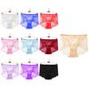 4PCS Mesh Transparent Lace Flower Panties Low Waist Women Underwear Seamless Lace Briefs  Female