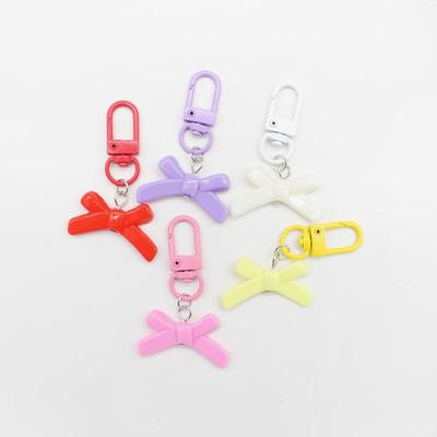 Colorful Bow Keychain & Earphone Pendant for Girls' Bags