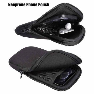 New Neoprene Mobile Phone Bag Shockproof Zipper Cellphone Storage Bag Portable Solid Color Travel Storage Pouch