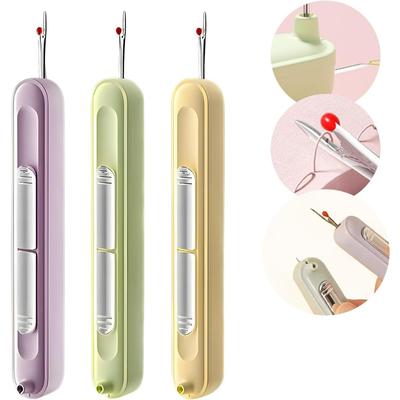 Elegant Dual-Function Sewing Tool Set: Featuring a Needle Threader and Stitch Remover, A Retractable Needle Threading Assistant for Hand Sewing
