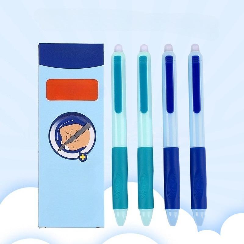 8Pcs Multi-Purpose Correct Pen Grip Posture Ballpoint Pen ST Tip Quick Drying Erasable Pen 0.5mm Neutral Pen Students Gift