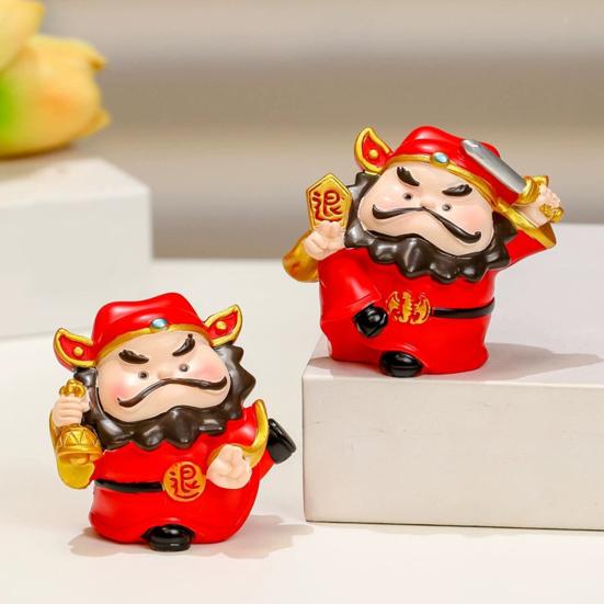 Chinese Mythological Figurine Resin Mini Folklore Figure Good Luck Ornament Fengshui Sculpture for Home Car Dashboard Decor