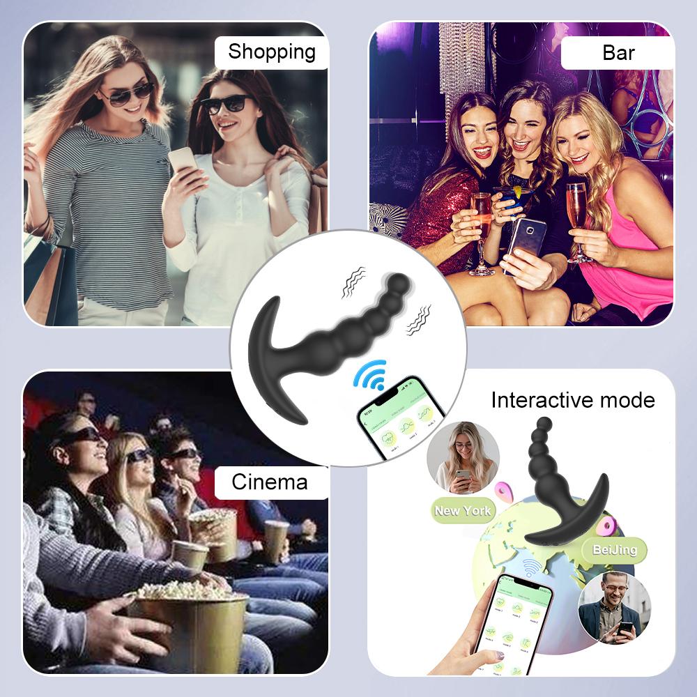 APP Bluetooth Anal Vibrator for Men Prostate Massager Wireless Remote Butt Plug Vibrating Adult Sex Toy for Women Male Gay