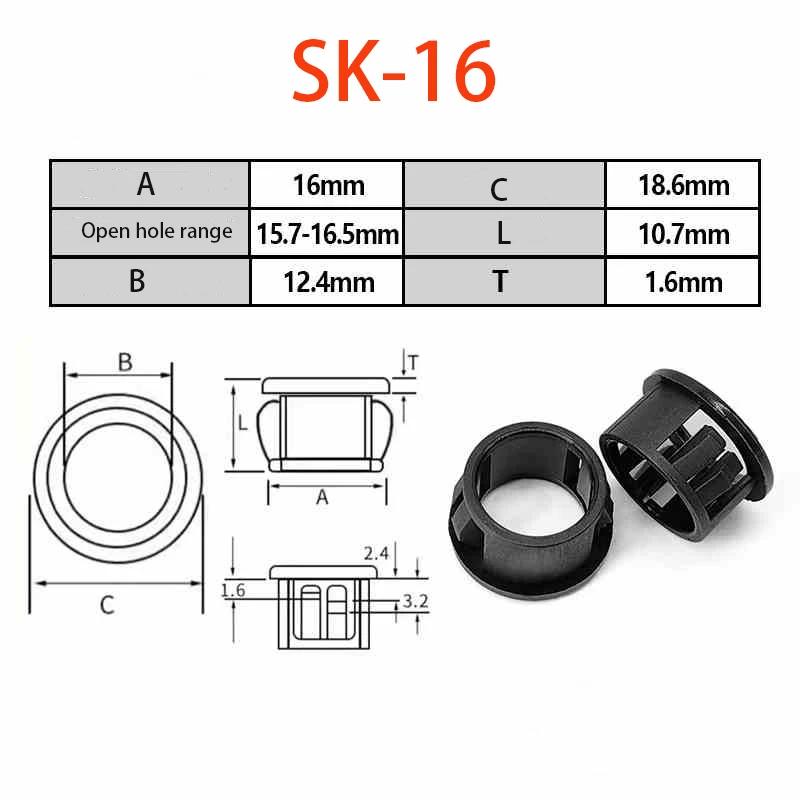 Protective Ring Black Round Nylon Snap-on Wire Grommet Computer Desk Wire Hole Cover Seal Ring Hole Plug Cable Protector