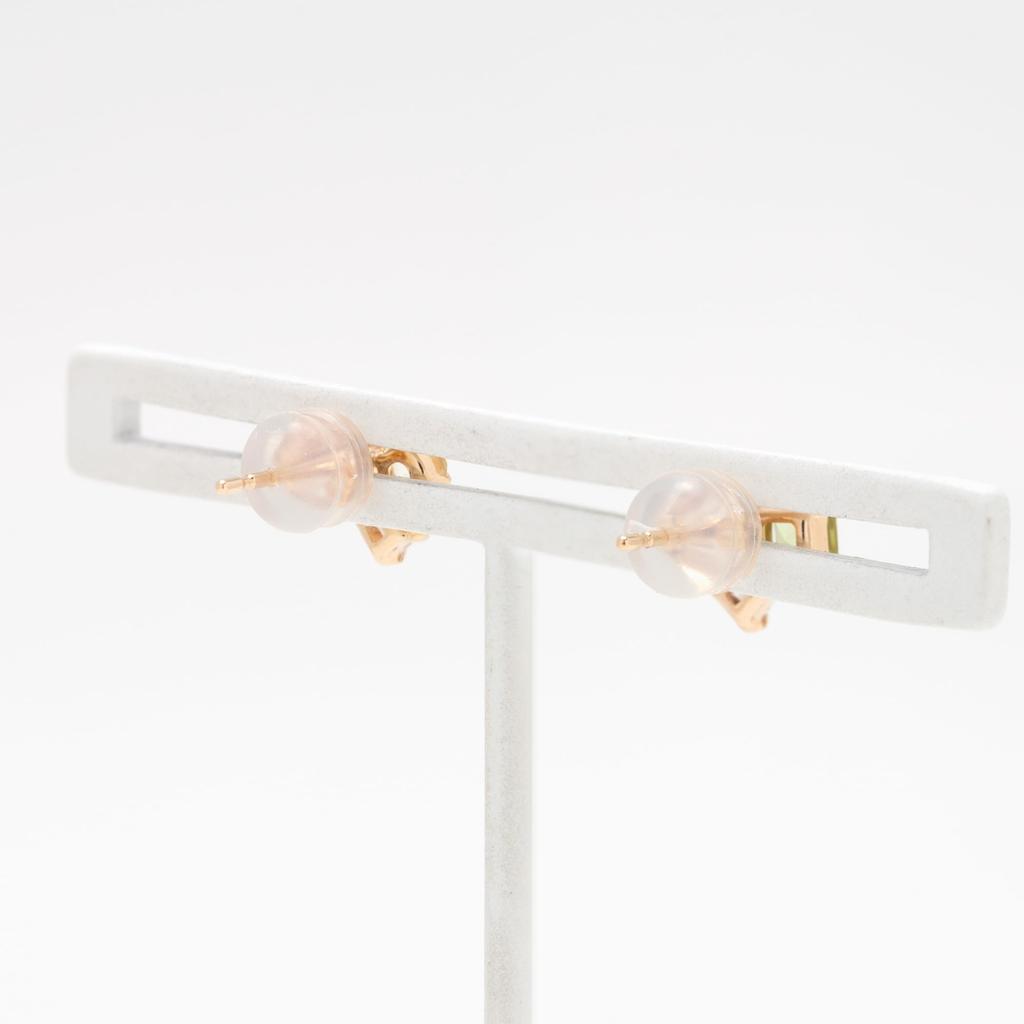 ESTELLE K10 Yellow Gold Earrings with August Birthstone Peridot [Official] Women's (0222-9377-0019-0000)