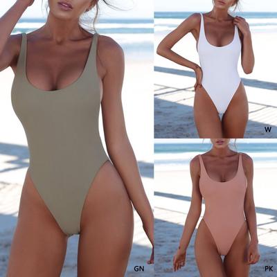 Sexy One Piece Swimsuit Solid Female Swimwear Women Backless Brazilian Monokini Bathing Suit
