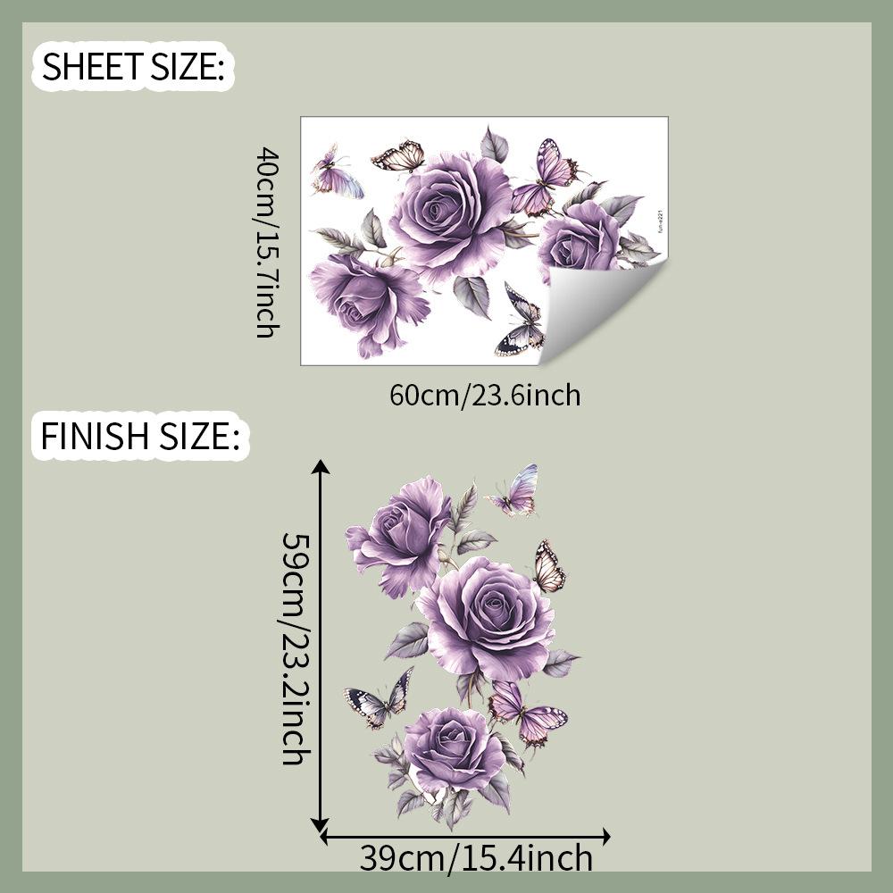 

Hand Painted Floral Butterfly Wall Sticker Self-Adhesive Removable for Bedroom Living Room Entryway Background Home Decor 40x60cm різнокольоровий