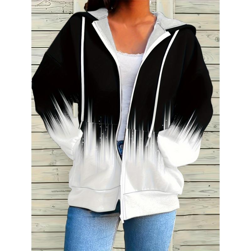 Women's Long Sleeve Zip-up Hoodie, Perfect for Casual Fall Wear, with Pockets