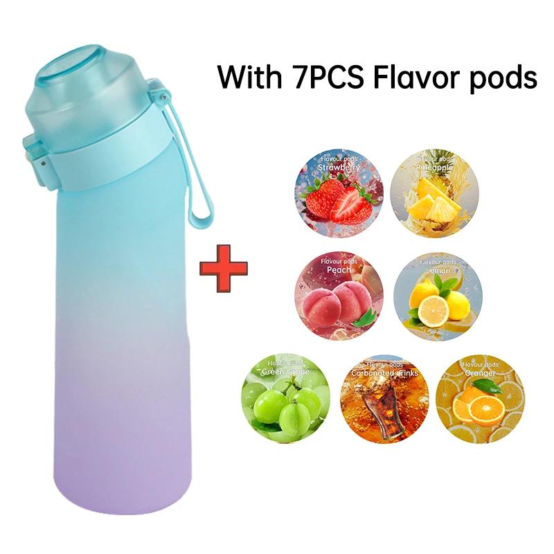 Air Flavored Water Bottle With 7 Flavor Ring Sports Fashion Straw Tritan Plastic Cup Suitable for Outdoor Sports Fitness Airup