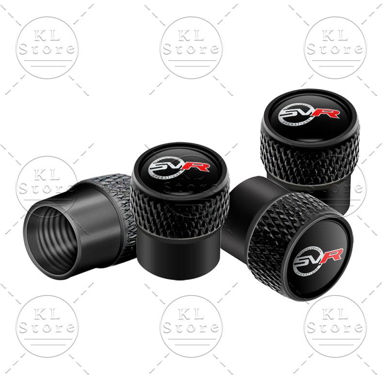 SV SVR Logo Car Tire Valve 4pcs Wheel Tire Valve Stem Dust Cap Cover For Discovery Freelander Land Rover Range Rover Evoque L322 XS1