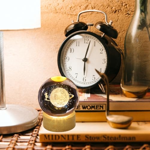 TOYMYTOY 5-Piece Set of LED Light Bases, Wooden Display Bases for Crystal Balls, USB Rechargeable, Ambient Lighting, Desk Lighting, for Object Display