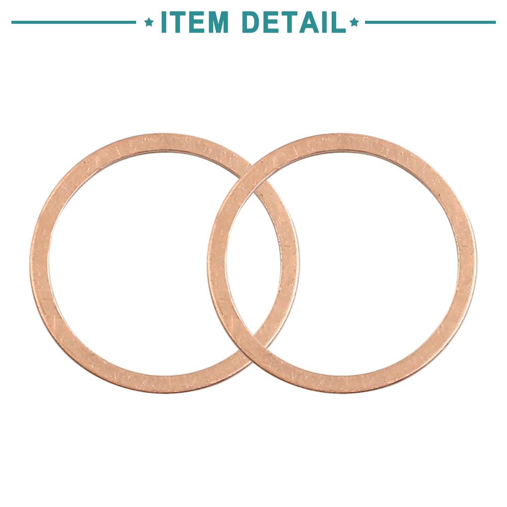 ACROPIX Copper Washer Flat Sealing Gasket Universal O Shape Ring 32mm Inner Diameter Copper Tone 10pcs