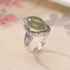Natürlicher Hetian Jade Pferdeaugenring S925 Sterlingsilber Eingerichtet mit Klarwasserjade Offener Ring, Alles Gute, Hohlschmuck 2026