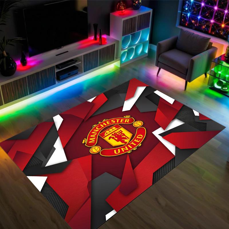 Manchester United Design Crystal Velvet Carpet Cozy Non?Slip Printed Rug For Bedroom Living Room Entrance