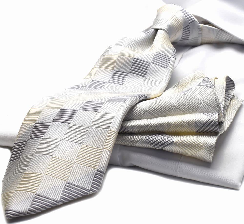 [Michiko London] Made in Japan 100% Silk Pocket Square Formal 2-Piece Set [cpn-165]