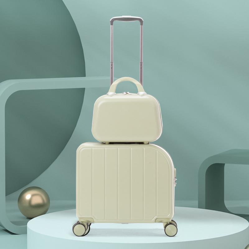 Unisex 18" Lightweight Japanese Trolley Suitcase - Compact Travel Bag for Students