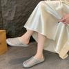 Fashion Women's Baotou Mesh Hollow Out Slipper Summer New Flat Sole Non Slip Breathable Lightweight Big Size Outdoor Half Slipper Sandal