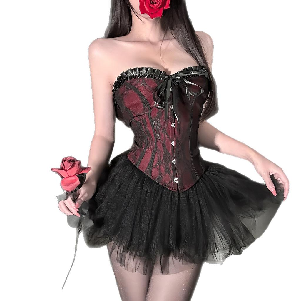 Sexy Underwear Court Style Tube Top Temptation Sexy Slim Vest Bra Pure Waist Skirt