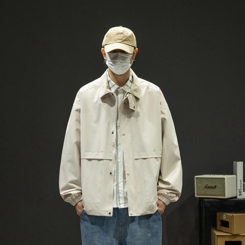 Spring and Autumn New Men's Lapel Jacket Ruffian Handsome Cargo Baseball Uniform Boys Casual Versatile Jacket Men's Clothing