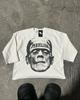 American Retro Oversized T-shirt Spoof Character Anime Printed Top Harajuku High Street Trendy Casual Loose Short-sleeved
