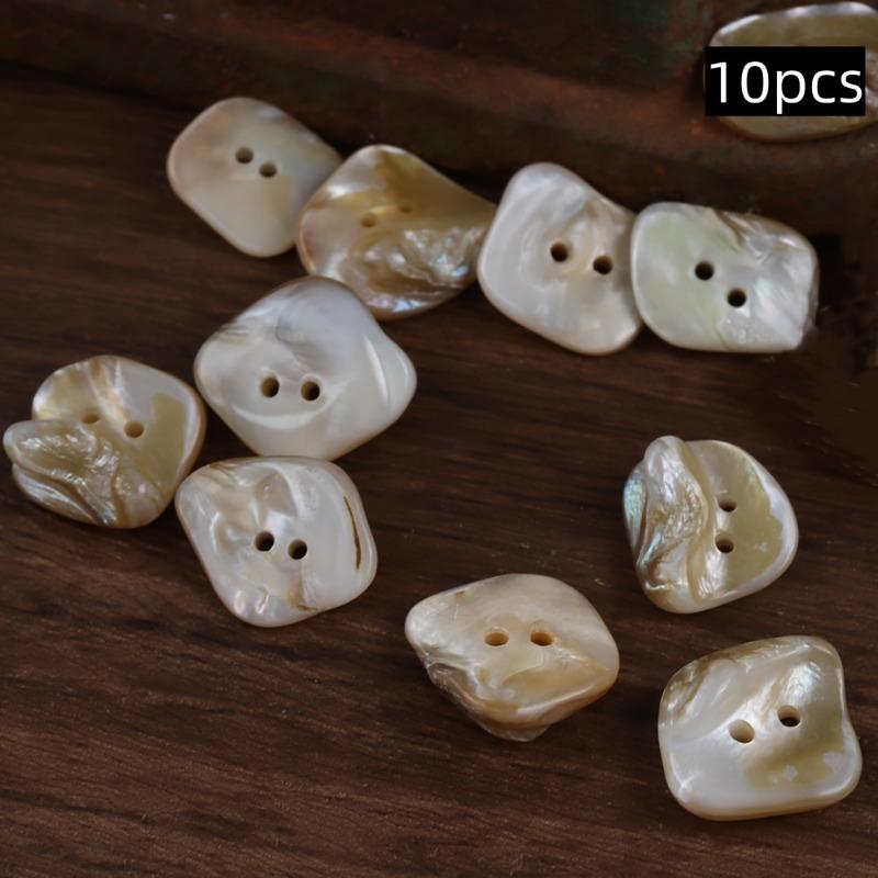 10pcs/set Irregular Shape Natural Shell Buttons with Two Holes for DIY, Clothing Accessories, Etc