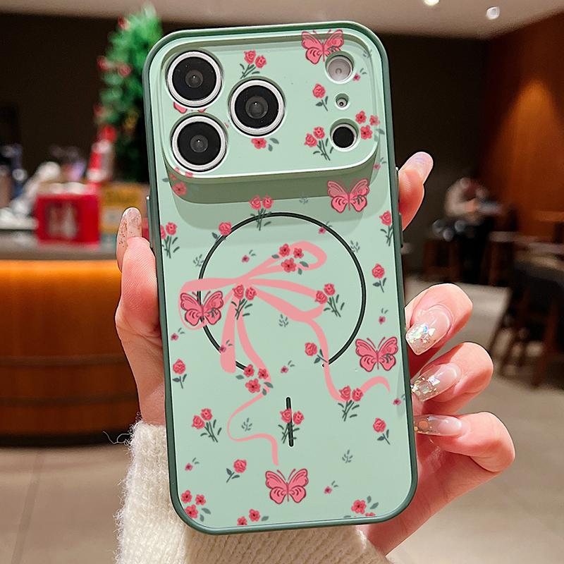 Butterfly Bowknots Pattern Case For iPhone 17 Pro Max Funda iPhone 16 15 14 13 Pro Max Magnetic For Magsafe Hybrid Slim Matte Cover