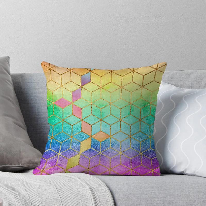 House Decorative Home Pillowcase For Sofa Cushion Cover 45*45 Nordic 40*40Cm 40X40Cm 50X50 Living Room Abstract 60X60 Black Grey