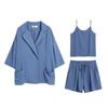 2026 Women's Korean Style 3-Piece Summer Set: Loose Camisole, Shorts & Jacket
