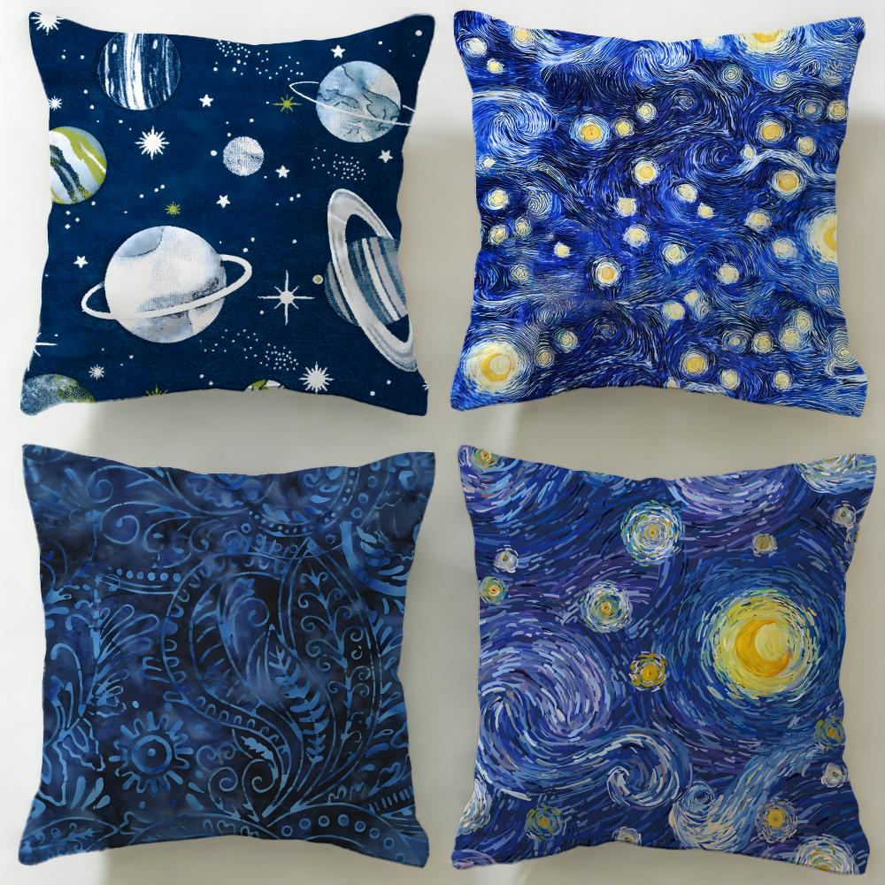 Artistic Background Patterns Cushion Cover Soft EasyWash Pillow Case Versatile for Couch Bed Travel and Office