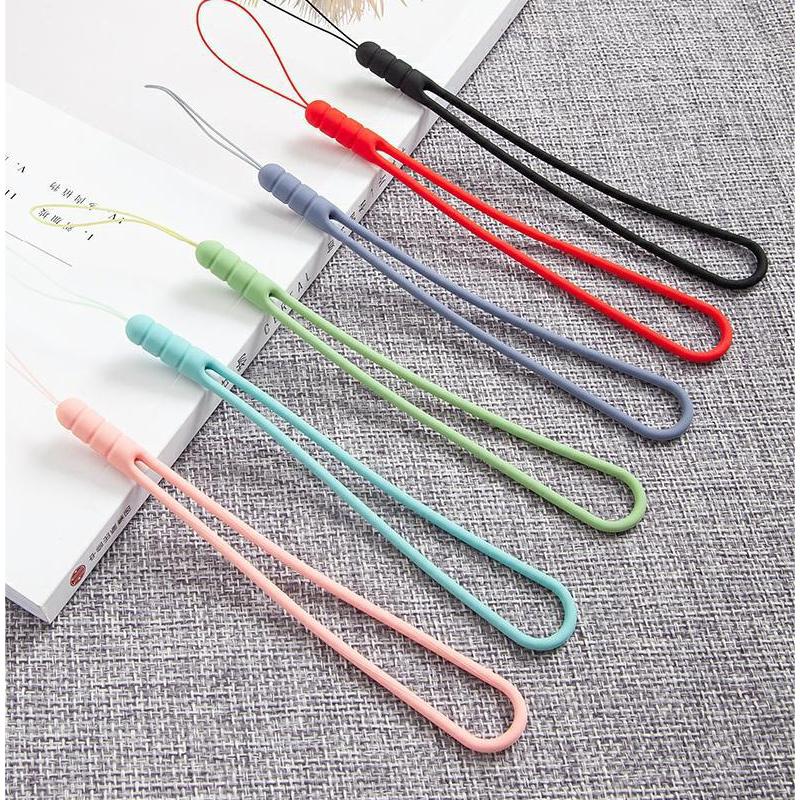 Silicone Phone Wrist Strap Solid Color Short Lanyard Anti-lost Hand Wrist Band For Mobile Phone Case Key USB Flash Drive Earbuds Accessory