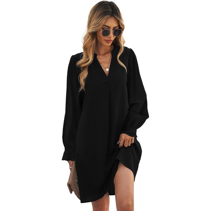 

V-neck Ruffle Leisure Pullover Black Jumpsuit Skirt Black XL code fits (72.50 kg-80.00 kg