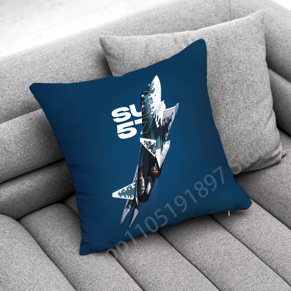 Fighter Plane F-F-22 S-SU-57 Raptor Throw Pillow Case For 55x55cm 30x30cm 50x50cm 45x45cm 40x40cm Square Chair Pillowcase Case