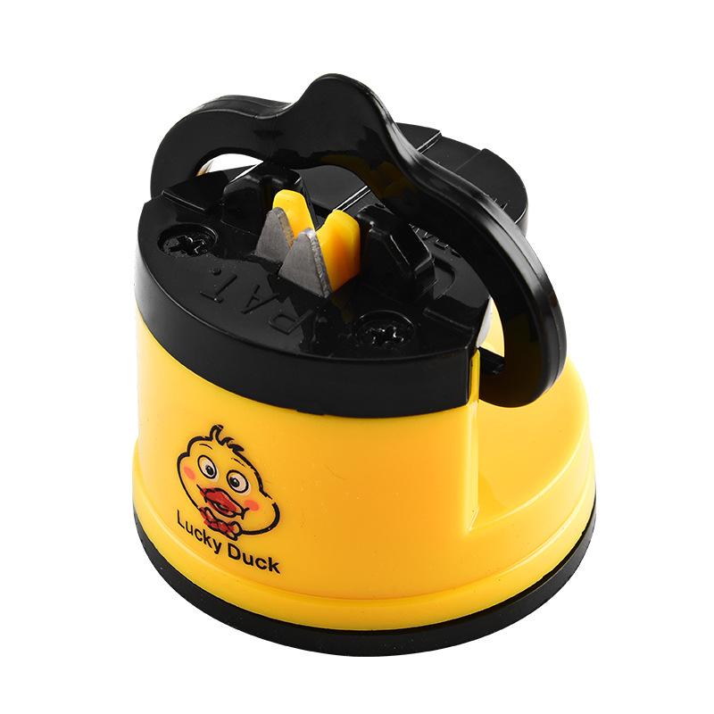 Small Yellow Duck Mini Suction Cup Sharpener Professional Suction Cup Kitchen Chef Knife Grinding Scissors Home Sharpener Stone