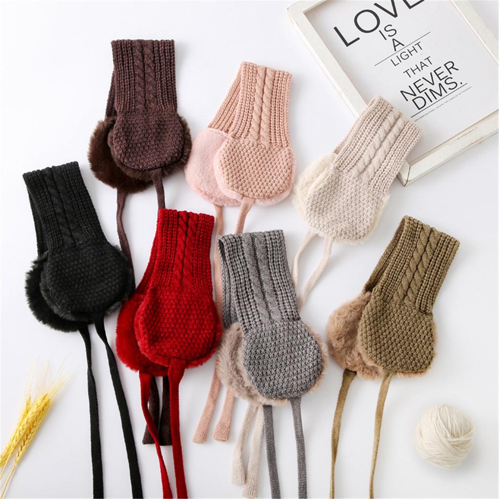 Miękka Elastyczna Zimowa Ciepła Opaska na Uszy z Warkoczem Szydełkowa Opaska na Uszy Dzianinowe Nauszniki dla Dzieci