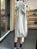 Plus Size Women Autumn Winter Long Dress Loose Casual Oversized Hoodie Hooded Sweatshirts Dresses