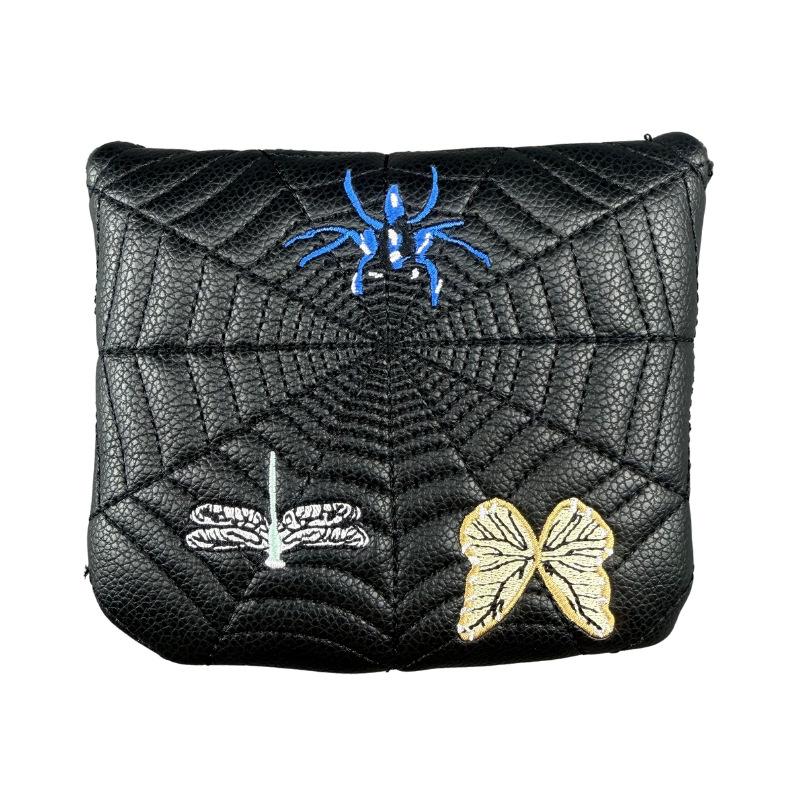 Black & White Spider Embroidered Magnetic Golf Putter Cover