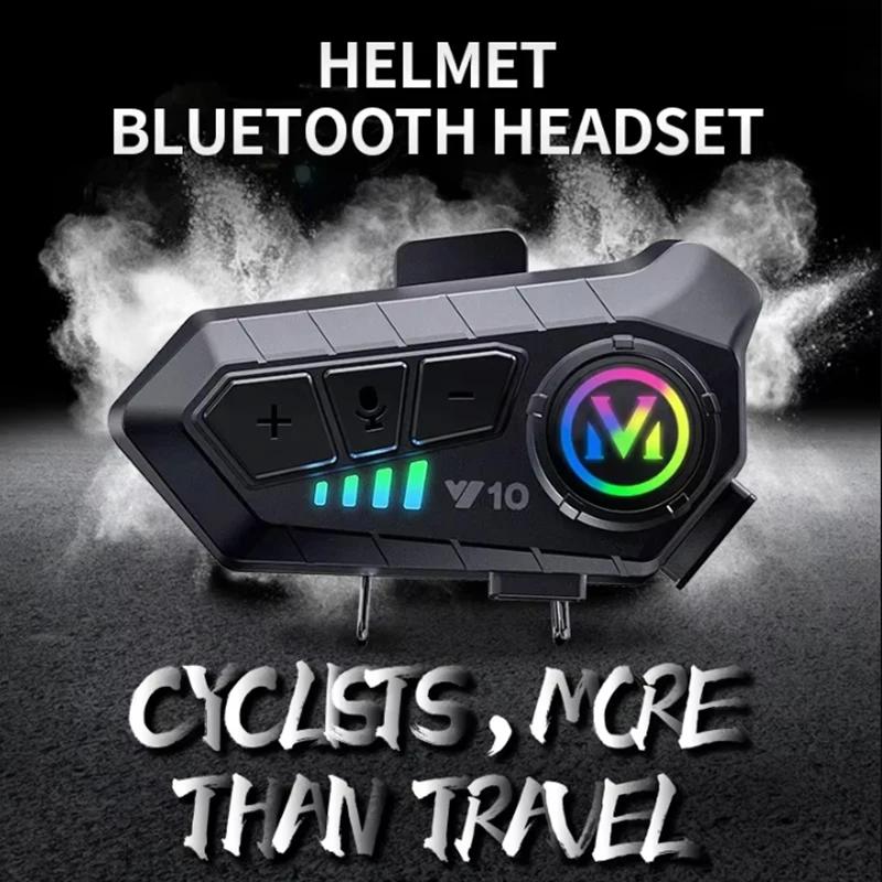 Y10 Bluetooth 5.3 Helmet Headset Wireless Hands-free Call Phone Kit Motorcycle Waterproof Earphone Music Player Speaker for Moto