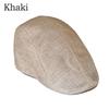 Men Berets Cap British Autumn Summer Linen Hats Flat Caps Classic Vintage Gatsby Cabbie Cap Chapeau Homme