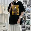 Morax Zhong Li Game Genshin Impact T-shirt Punk Cartoon Casual Loose Printed Tops Thick Cotton Women Unisex Harajuku Vintage Tshirt