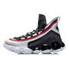 Li Ning Freizeitschuhe Dämpfung Rutschfest Abriebfest Hoher Schaft Basketballschuhe Herren Schwarz Rot AGBP127-5