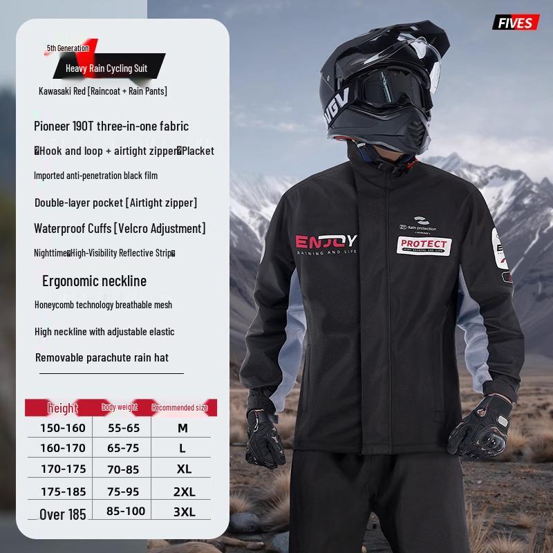 

Штормоустойчивый Утепленный Мотоциклетный Дождевик: Раздельный тип, Большой размер, для мужчин и женщин M