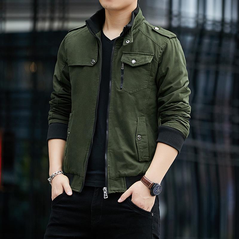Men's Korean Style Stand-Up Collar Casual Jacket - Versatile Fashion for Spring and Autumn