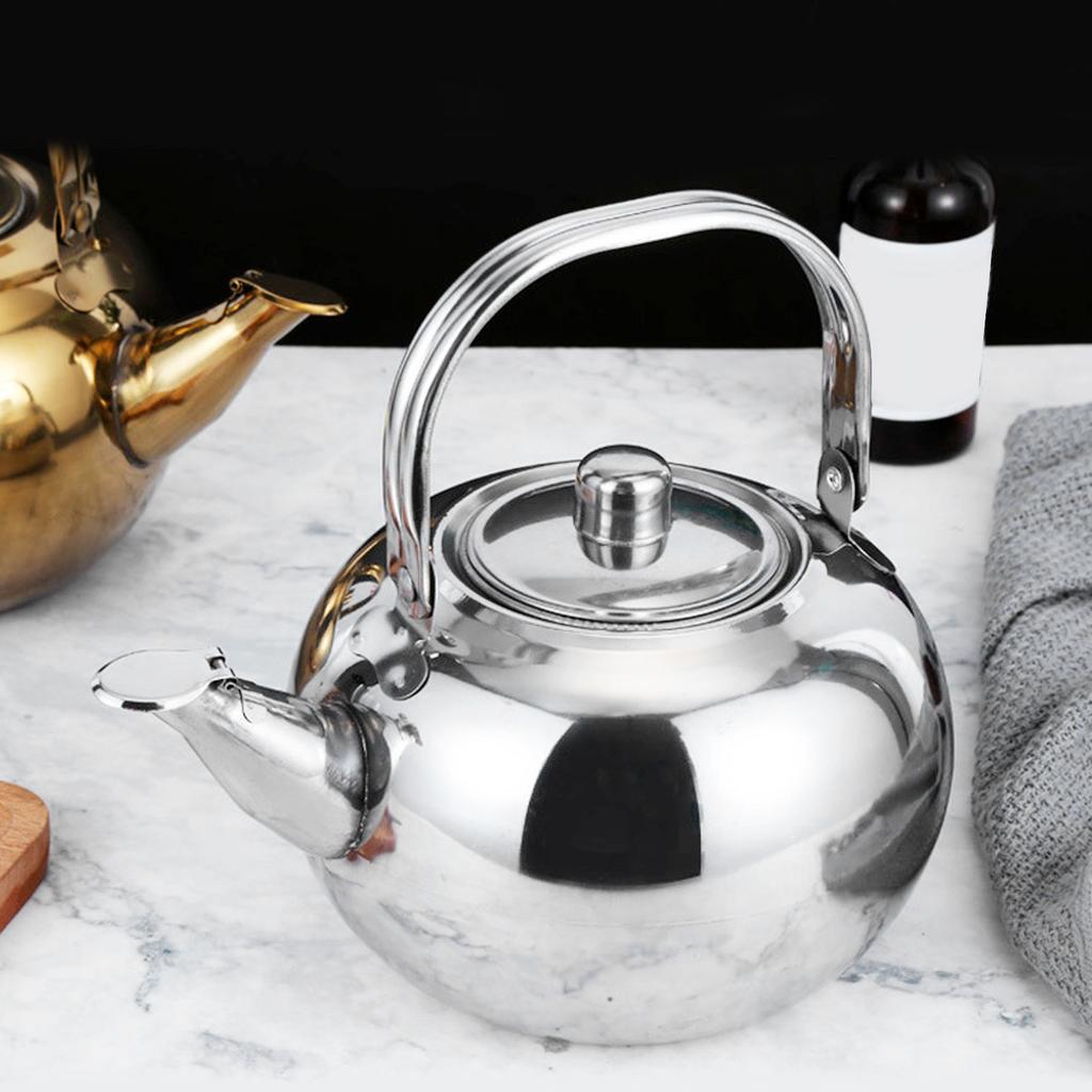 304 Stainless Steel Teapot Flat Bottom Induction Cooker Water Kettle Tea Pot with Filter
