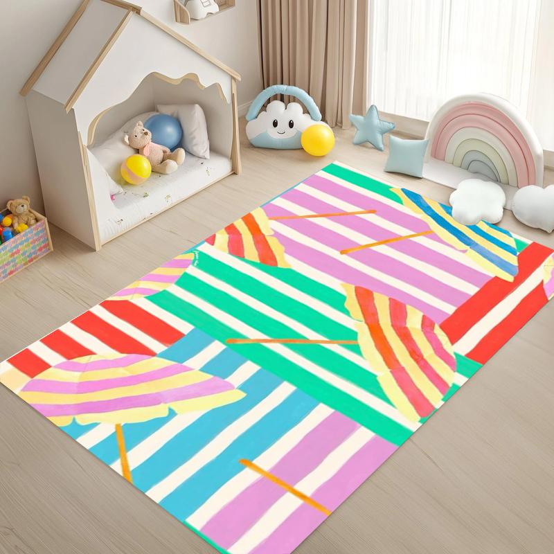 Colorful Geometric Printed Carpet Personalized Umbrella Printed Carpet Living Room Bedroom Kitchen Entrance Door Mat