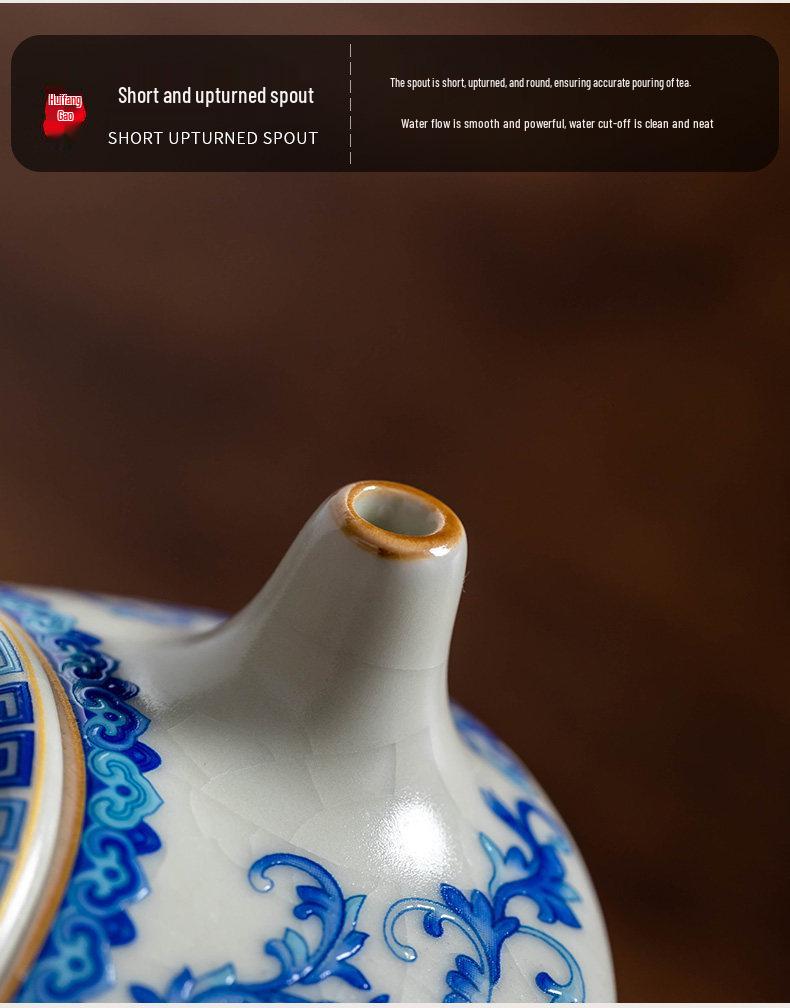 Jun Ware Blue and White Teapot: Chinese High-End Large Size for Brewing Tea Kung Fu Style 2026