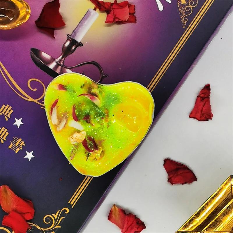 Mini Manifestation Candles Herbal Intention Candle Unscented Spell Dried Flowers Candles with Crystal Tea Lights