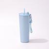 Large Capacity Vacuum Insulated Stainless Steel Travel Mug With Handle Straw Office Outdoor Use 710ml
