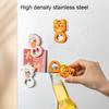 Jar Opener 2-in-1 Labor-saving Stainless Steel Animal Shape Can Opener Fridge Magnet Kitchen Supplies