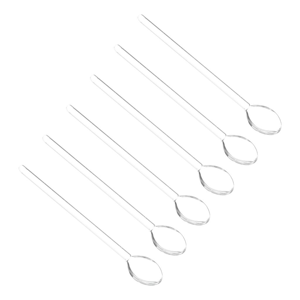 Dessert Spoon Glass Scoop Cake Coffee Mixing Long Handle Stirring Kitchen Supplies Blender